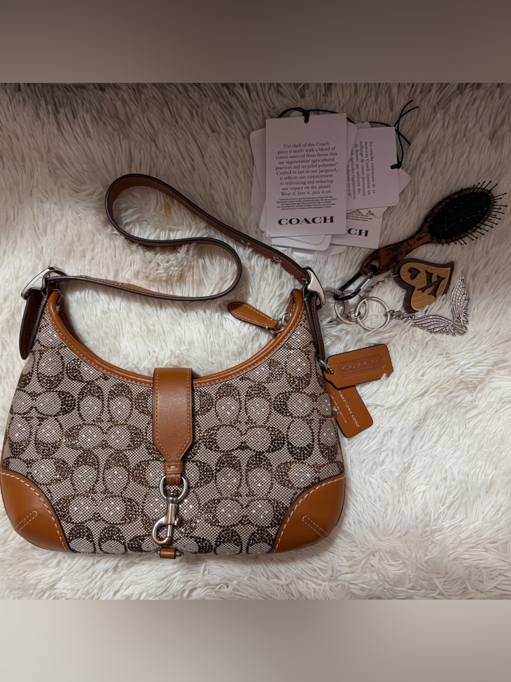 Coach Hampton Hobo jacquard Shoulder Bag